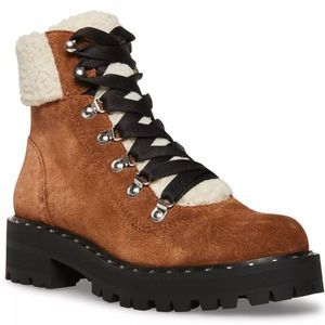 Steve Madden Women's Receptive Lace-up Hiker Booties - Chestnut Suede